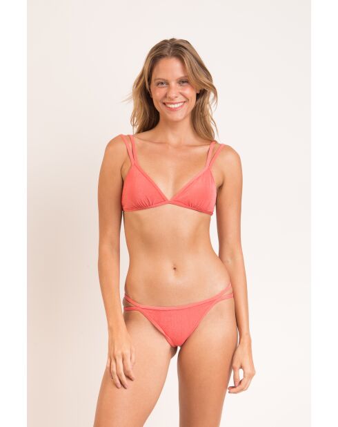 Top de bikini triple rosa Malibu Nina