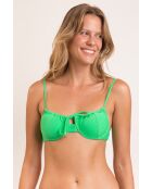 Top de bikini con corbata y balconet verde Dots Energy