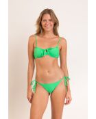 Top de bikini con corbata y balconet verde Dots Energy
