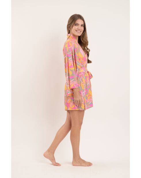 Kimono da spiaggia rosa Lyla