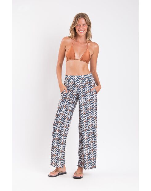 Pantaloni da spiaggia larghi multicolor Ikat