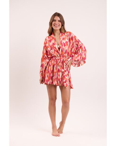 Kimono da spiaggia rosso Mirage