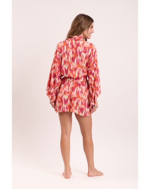 Kimono da spiaggia rosso Mirage