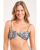 Mehrfarbiges Twist Ikat Bikinioberteil