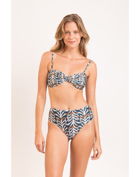 Mehrfarbiges Twist Ikat Bikinioberteil