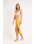 Gelber Strand-Maxikleid mit Knoten von Bio-Luz-Solar