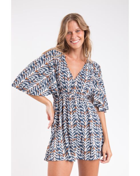 Mehrfarbiges Ikat-Kurzkleid