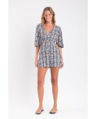 Mehrfarbiges Ikat-Kurzkleid