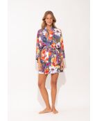 Kimono da spiaggia viola Garden Flower