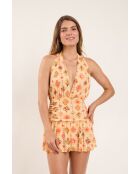 Robe courte Mosaico Low Cut beige