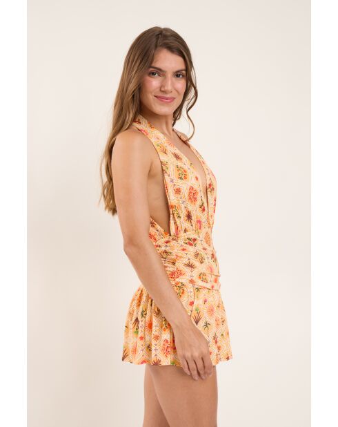 Robe courte Mosaico Low Cut beige