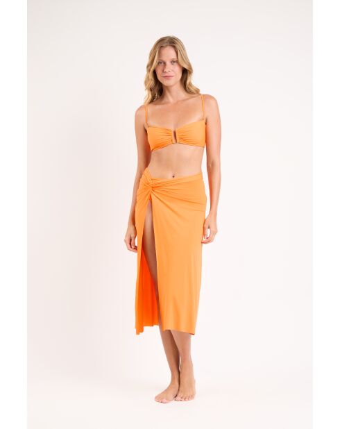 Laranjada Langer Bio-Strandrock mit Knoten in Orange