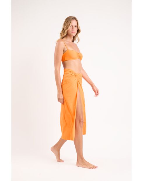 Laranjada Langer Bio-Strandrock mit Knoten in Orange
