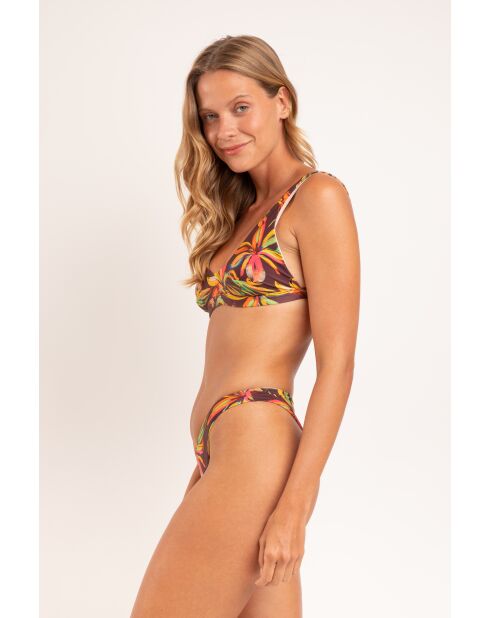 Top bikini marrone Fiore Hera
