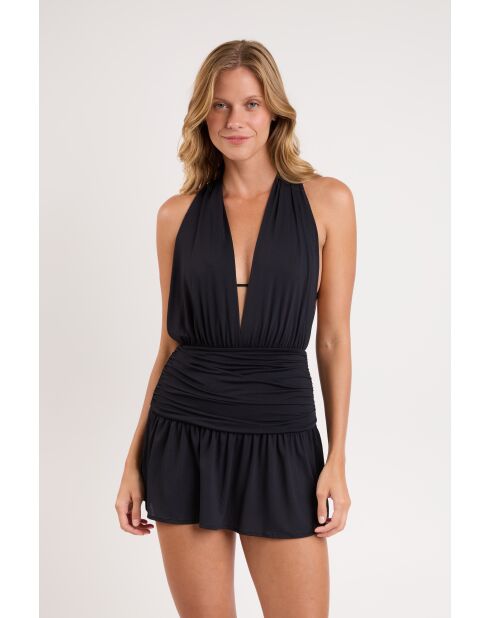 Mini abito nero scollato