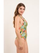 Mel Op Tropical groen badpak uit één stuk