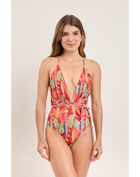 Maillot de bain une pièce Sea Bloom New Vegas rouge