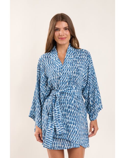 Kimono da spiaggia blu Chuva