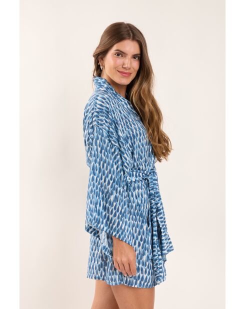 Kimono da spiaggia blu Chuva