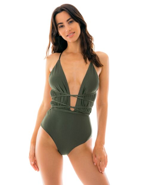 Croco New Vegas groen badpak uit één stuk