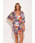 Purple Garden Flower kurzes Kleid