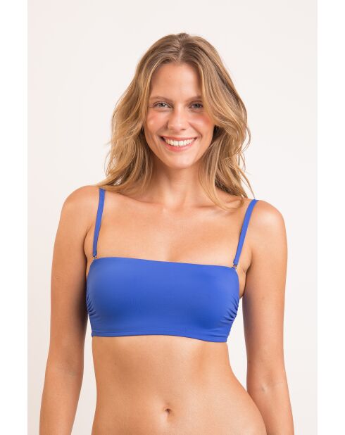Top bikini a fascia Oceano con retro blu
