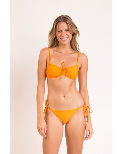 Mango orangefarbenes Bikinioberteil mit Balkonbindung