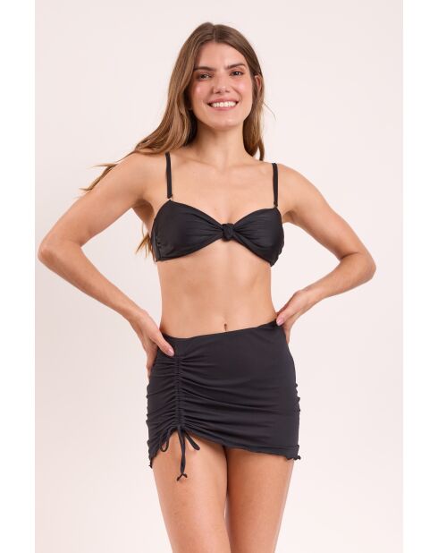 Schwarzer kurzer Strandrock mit Rüschen