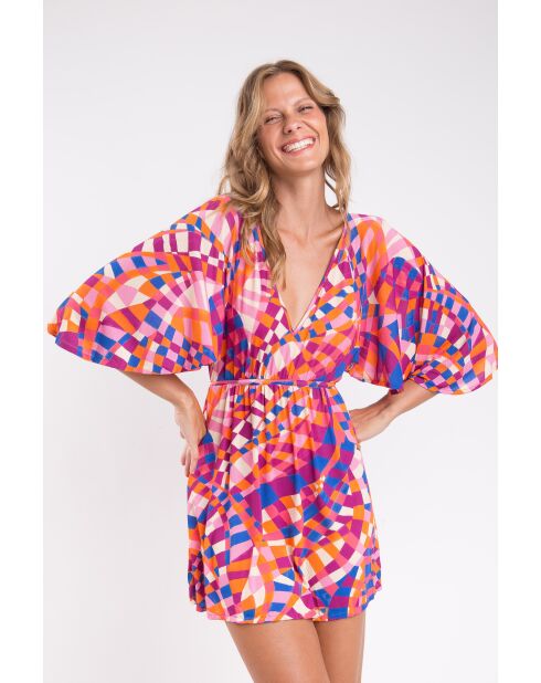 Lustiges mehrfarbiges kurzes Kleid