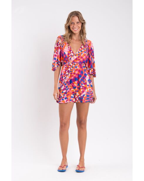 Lustiges mehrfarbiges kurzes Kleid