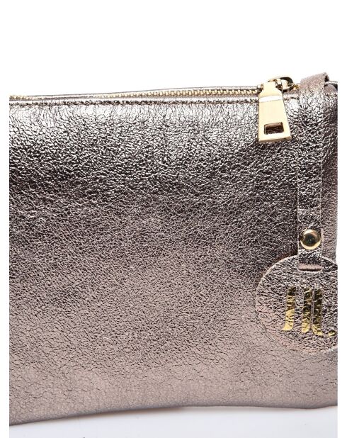 Sac bandoulière en cuir SS26 AL 8152 bronze -16x23x1 cm