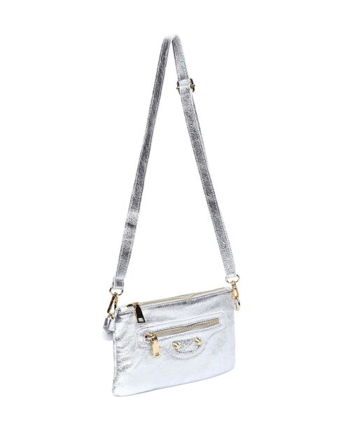 Sac bandoulière en cuir SS26 AL 8152 argent -16x23x1 cm