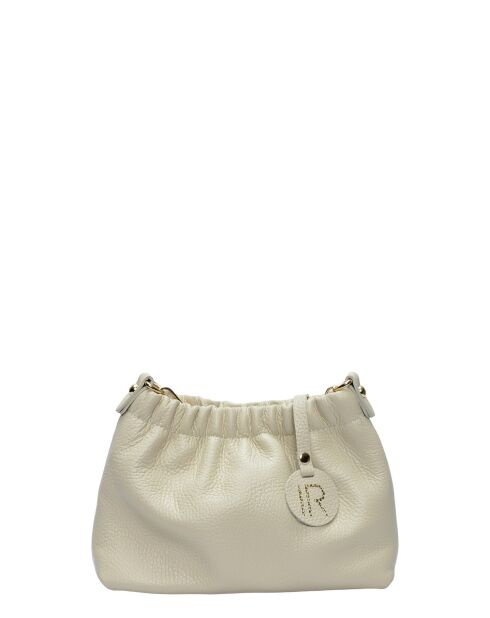 SS26 IR 124 Schultertasche aus beigem Leder -15x21x6 cm