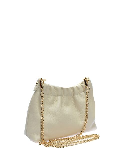 SS26 IR 124 Schultertasche aus beigem Leder -15x21x6 cm