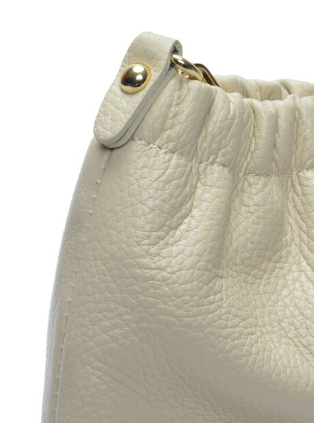 SS26 IR 124 Schultertasche aus beigem Leder -15x21x6 cm