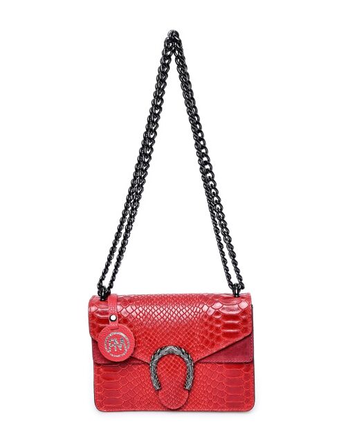 Sac bandoulière en cuir SS26 RM 8140 rouge -15x20x5 cm