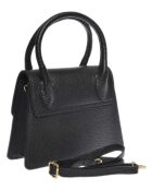 SS26 LV 1939T schwarze Lederhandtasche -17x19,5x8 cm