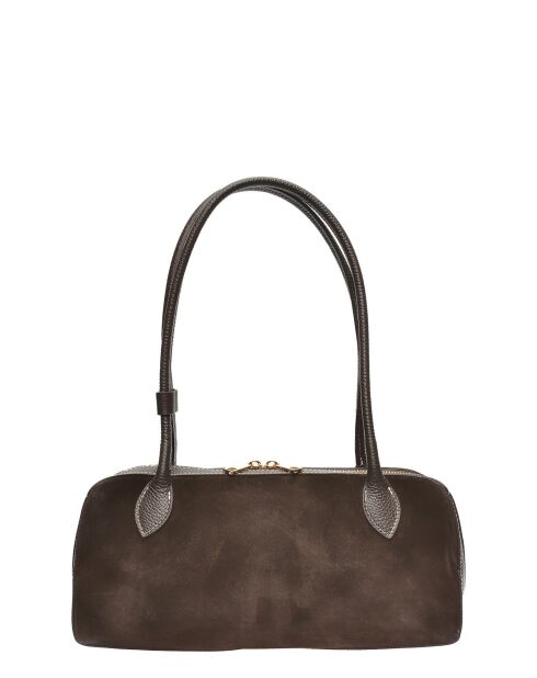 Sac porté épaule en cuir supérieure SS26 AL TSBV 47 testa moro -16x33.5x9 cm