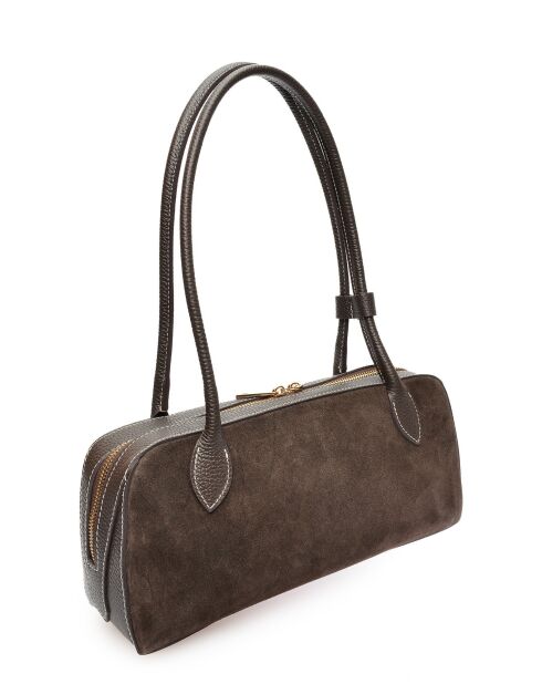 Sac porté épaule en cuir supérieure SS26 AL TSBV 47 testa moro -16x33.5x9 cm