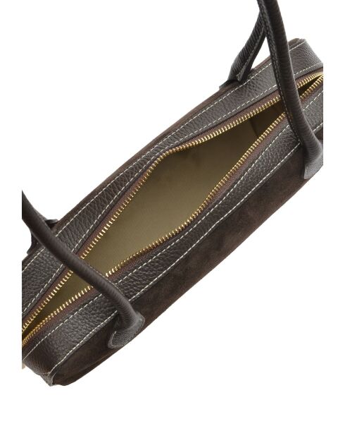 Sac porté épaule en cuir supérieure SS26 AL TSBV 47 testa moro -16x33.5x9 cm