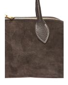 Sac porté épaule en cuir supérieure SS26 AL TSBV 47 testa moro -16x33.5x9 cm