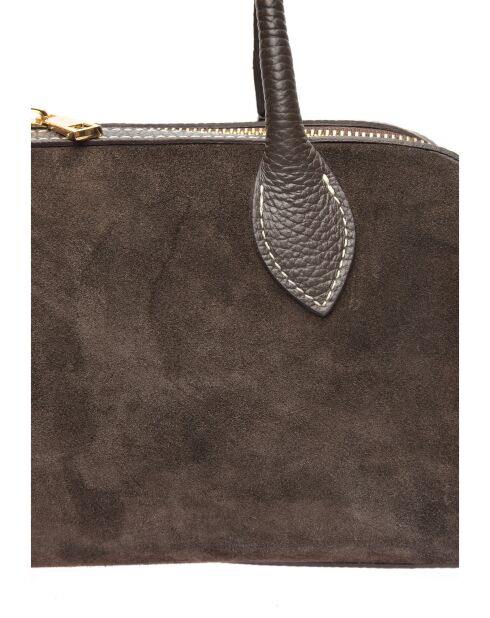 Sac porté épaule en cuir supérieure SS26 AL TSBV 47 testa moro -16x33.5x9 cm