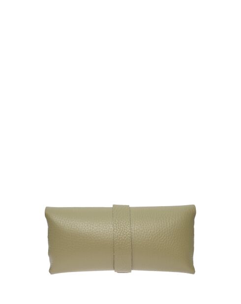 Étui à lunettes en cuir SS26 RM 1013 vert olive -7 x 16 cm