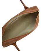 Sac porté épaule en cuir supérieure SS26 AL TSBV 47 cognac -16x33.5x9 cm