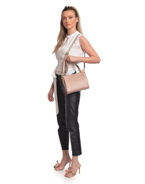 Sac porté épaule en cuir SS26 IR 182T poudre -20x23x9.5 cm
