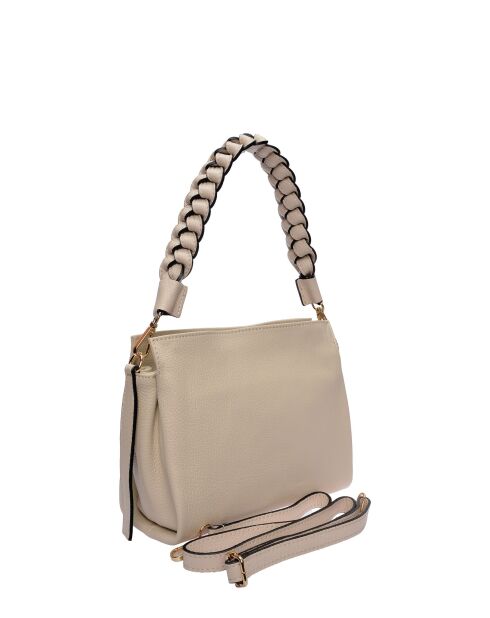 SS26 IR 182T Schultertasche aus beigem Leder -20x23x9,5 cm