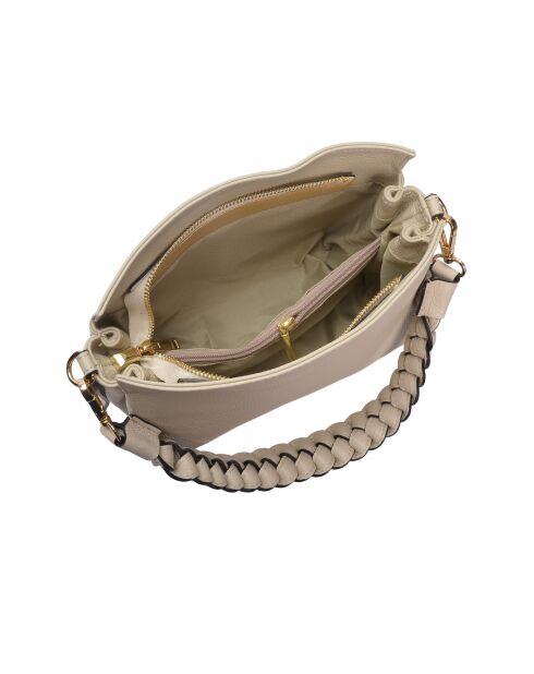 SS26 IR 182T Schultertasche aus beigem Leder -20x23x9,5 cm