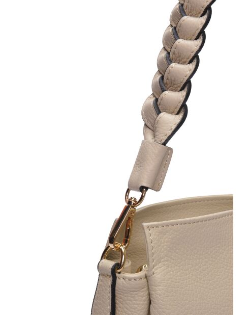 SS26 IR 182T Schultertasche aus beigem Leder -20x23x9,5 cm