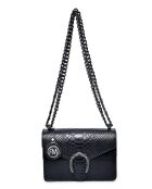 Sac bandoulière en cuir SS26 RM 8140 noir -15x20x5 cm