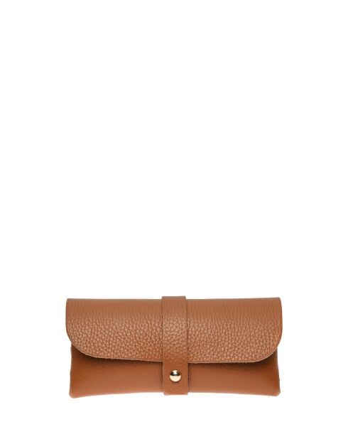 Étui à lunettes en cuir SS26 RM 1013 cognac -7 x 16 cm
